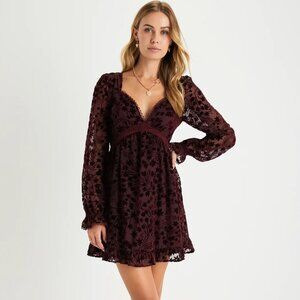 Velvet Babydoll Mini Dress